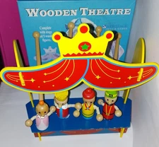 Wooden Theatre with 4  wooden figures: Heritage Toys and Games. 2009 with Box