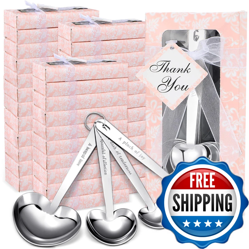 Yinder 50 Sets Heart Measuring Spoons Wedding Favors For Guests Gift And Thank