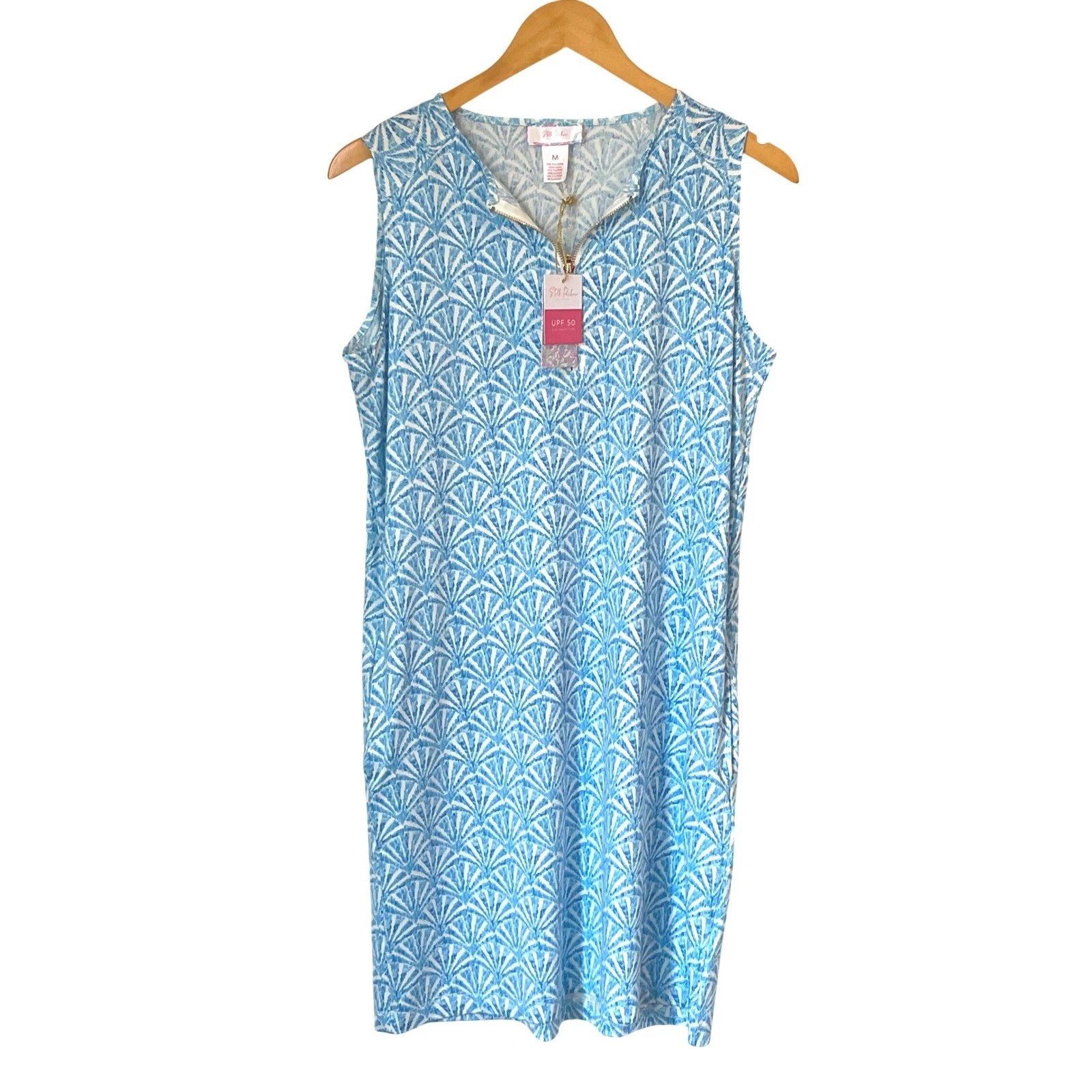 Stella Parker Collection Blue White Print Sleeveless Dress UPF 50 Medium
Opens in a new window or ta