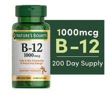 Vitamin B12 1000 mcg Nature's Bounty Energy Metabolism Support 200 Tablets