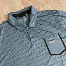 Nike Tour Dri-Fit ADV Golf Performance Polo Textured Blue SP140610TMA Mens L
