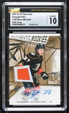 2021-22 SP Game Used Gold Jersey 29/99 Mason McTavish CSG 10 Gem Mint Auto 0pz2