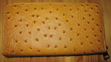 Unbranded Gold Faux Leather Lg Zip Clutch Organizer Wallet Good Preowned NICE 