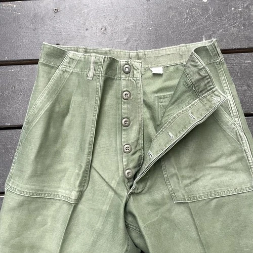 Vintage OG 107 Sateen Trousers Green Type 1 Vietnam US Military 34x31 Excellent