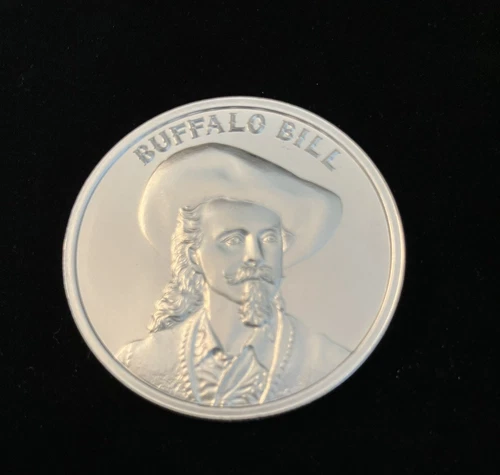 Wild West Legends Series Buffalo Bill 1oz .999 Silver USA Made Round Intaglio