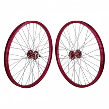 SE Bikes J24SG 24-Inch Wheelset with Red Alloy Rim, Sealed Bearings, Clincher