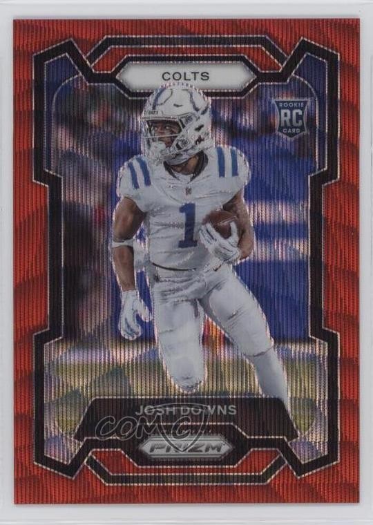2023 Panini Prizm Rookies Red Wave Prizm 48/149 Josh Downs #345 1ha9