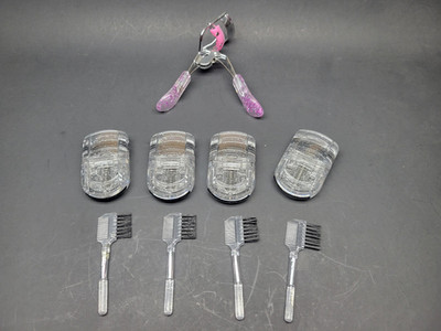 Eyelash Curler Set - 1x Curler Plus 4x Mini Plastic Eyelash Curler & Brow Brush