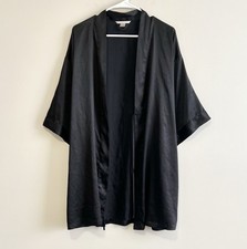 Victoria's Secret Women's Silky Satin Kimono Robe Black Size M/L