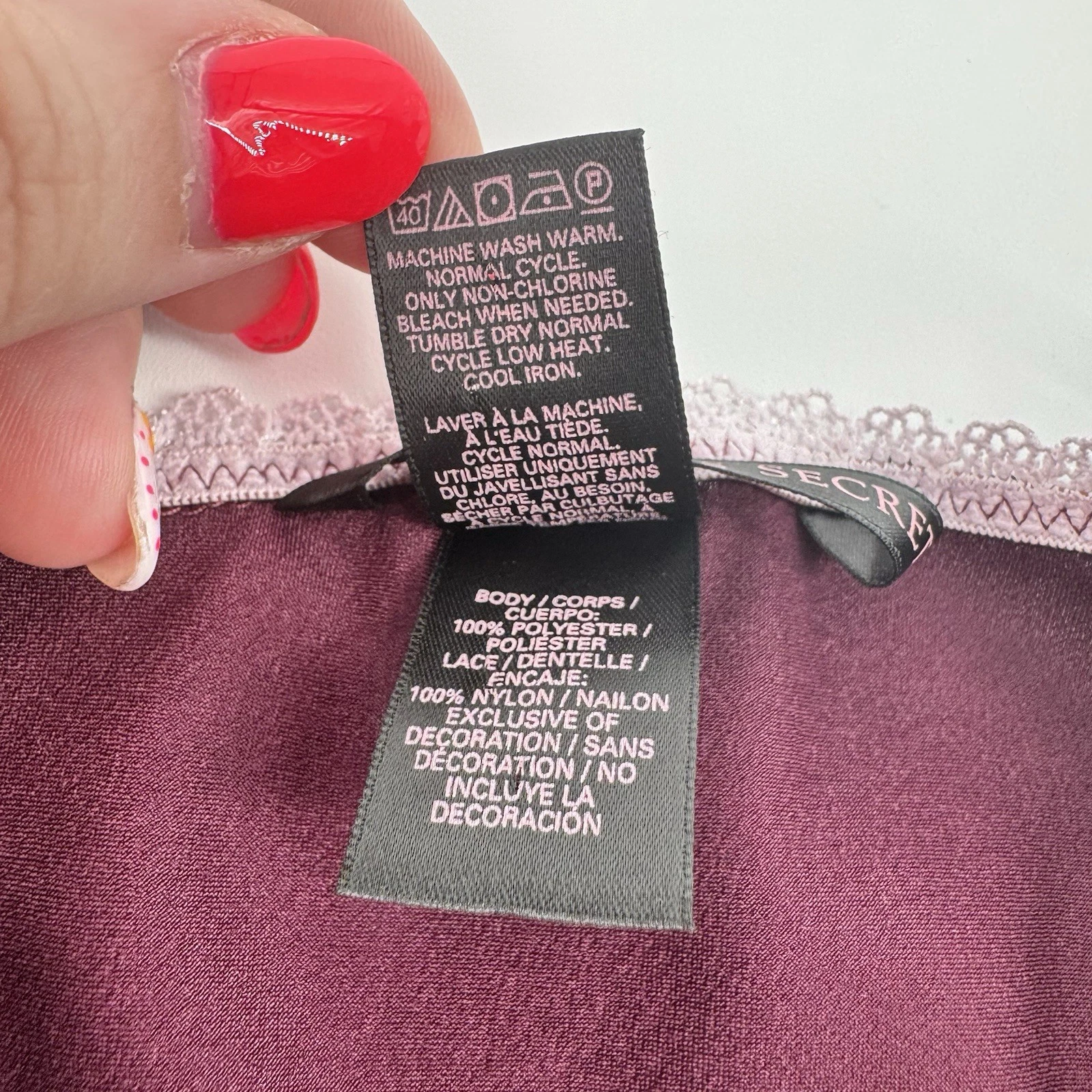 UNDERCOVER Abito da notte Victoria's Secret taglia grande viola prugna morbido seta slip dress