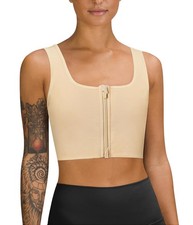 Chest Binder Tank Top Square Collar Front Zipper FTM Tomboy Compression Skin