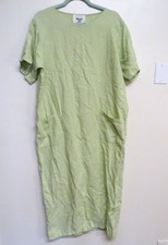 Vintage Whats Up Linen Maxi Dress Green Size Medium 100% Linen
