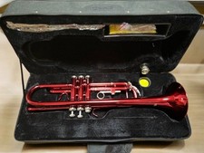 Red Trumpet with Gold Logo and Case