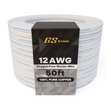 50 Ft Duplex Marine Wire, 12 Gauge Wire, Oxygen-Free Tinned Copper 12 AWG Ele...