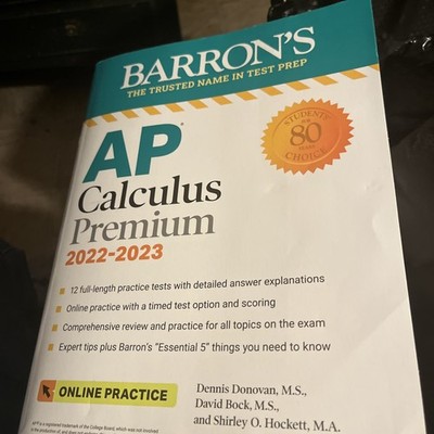 Barron's AP Calculus Premium 2022-2023 Study Guide Online Practice Donovan