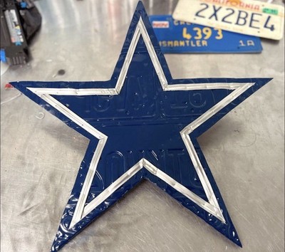 Dallas Cowboys License Plate Art Sign Made From Authentic License Plates
