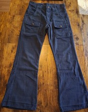 Vintage LEVIS BUSH Big E blu scuro STUDENT svasato taglia 28/28
