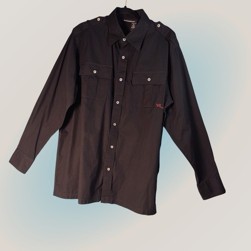 Roca wear Men's Western Shirt Button Down BLACK XL Long Sleeve