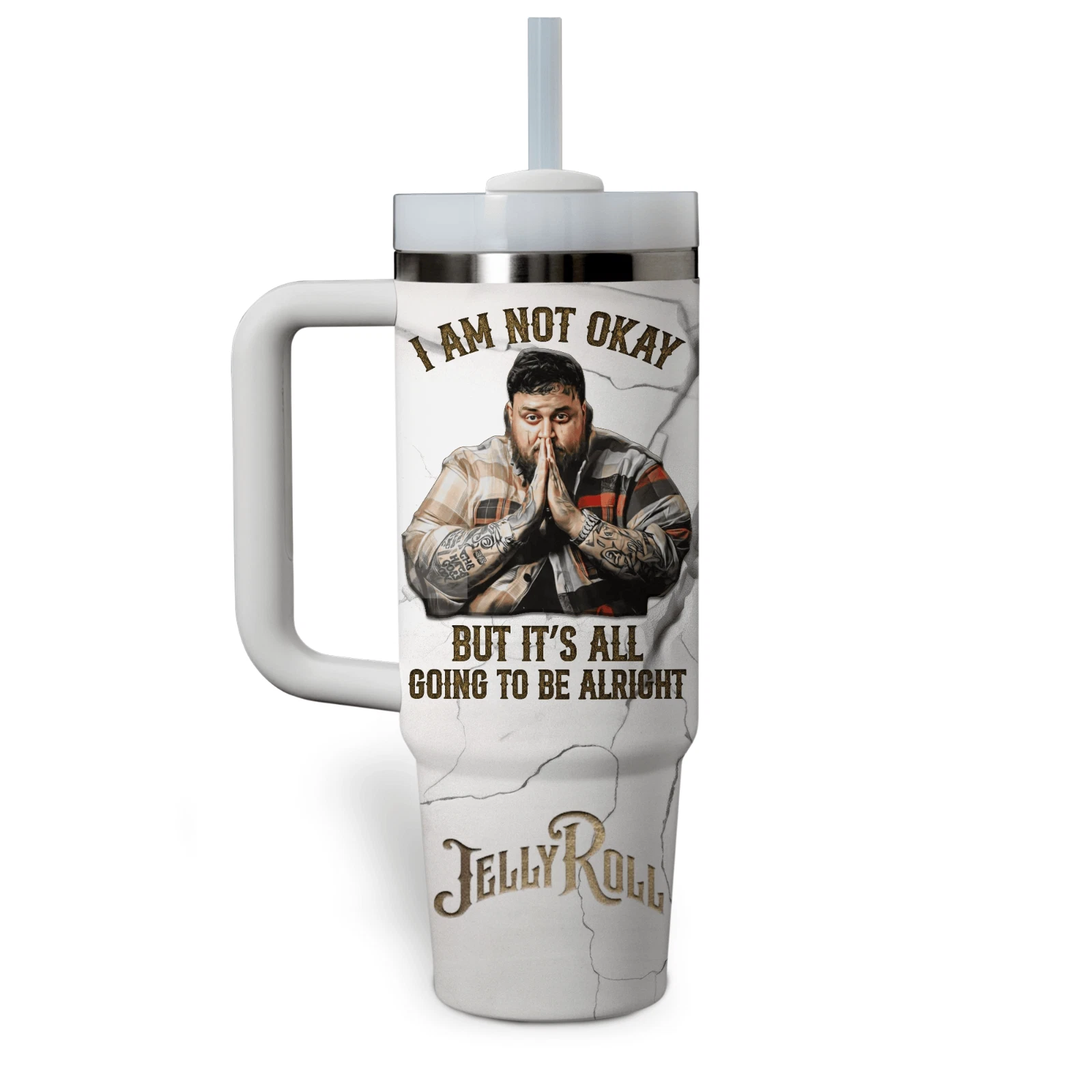 Jelly Roll Music Custom Cup 40 oz 30 oz Tumbler With Handle