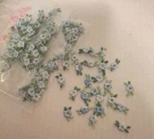 100 Embroidered Appliques Flower Patches  " Blue Green Sew On