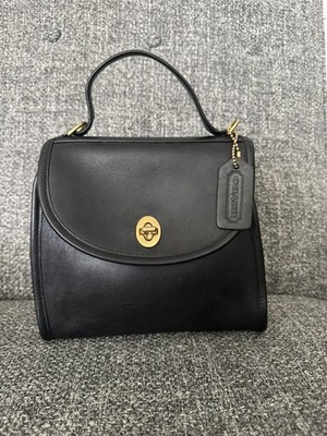 COACH Vintage Regina Bag #9983 Black Leather Purse Top Handle No