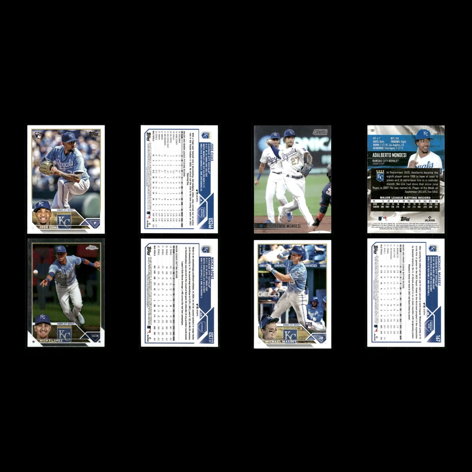 Lote de 25 tarjetas de béisbol de los Reales de Kansas City Panini mosaico rosa camuflaje Hanser Alberto Foto 4 de 4