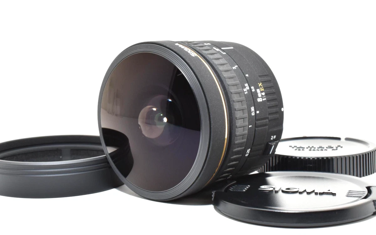 【円周魚眼レンズ】 SIGMA 8mm F4 EX FISHEYE Sigma EX 8mm F4 Fisheye Lens for Canon [Mint] w/hood From Japan