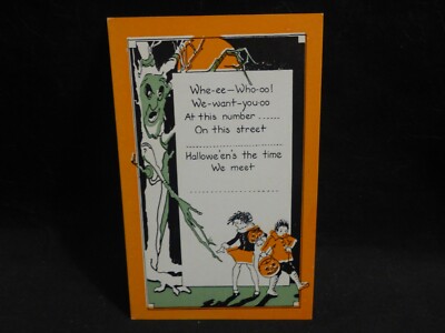 Halloween Postcard-Great scary tree-naughty old tree=-Wonderful  colors