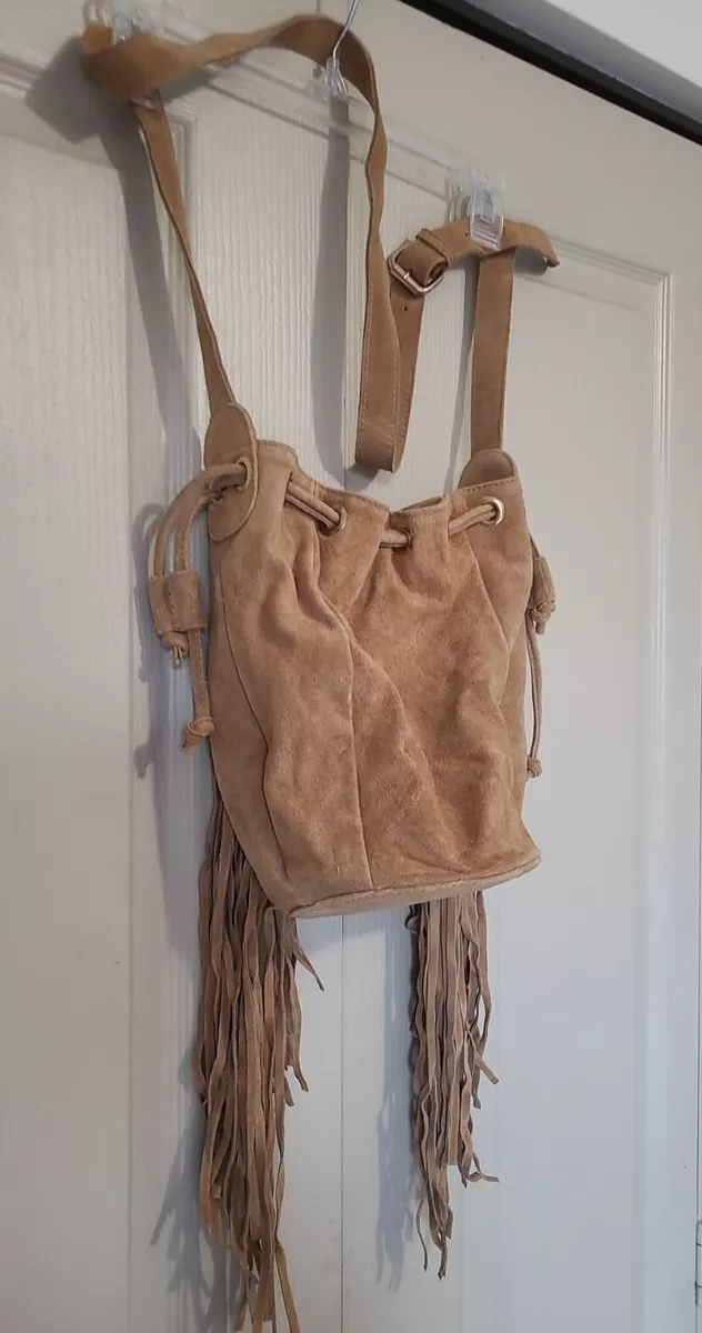 Tan suede tassel bag top