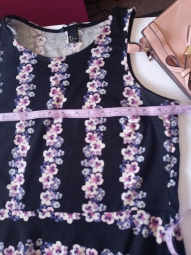 Woman black sleeveless dress size L floral print - Picture 3 of 6