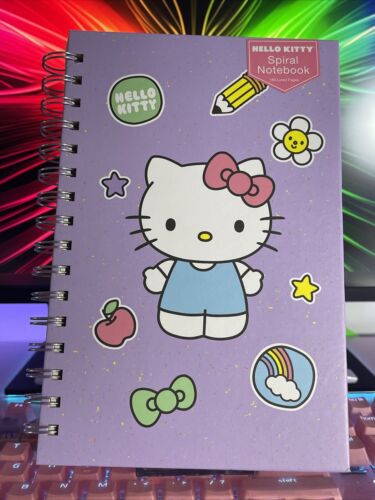 2024 Sanrio Hello Kitty Hard Cover Notebook Journal Spiral Purple Science Rules