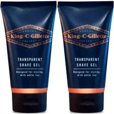 2 x King C. Gillette Shaving Gel 150ml Cooling Sensation