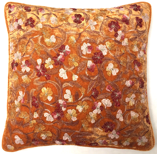 Anke Drechsel Pillow RAYMON Tangerine Metallic Embroidered Silk Velvet Kissen - Bild 4 von 19