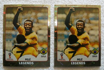 PELE LEGENDS'''' x 2 Stickers Gold Toilet Russia 2018 Black - Pink Back Figures New
