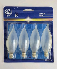 GE  40W Satin Bent Tip Light Bulbs 4ct CAC/F - New  Sealed