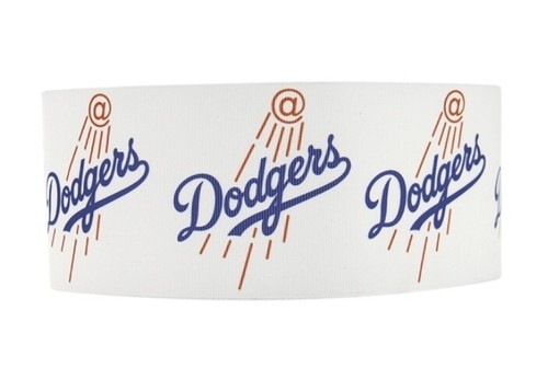 1.5" (1 yard) Baseball Los Angeles printed Grosgrain Ribbon Dodgers 1079626 - Picture 2 of 2