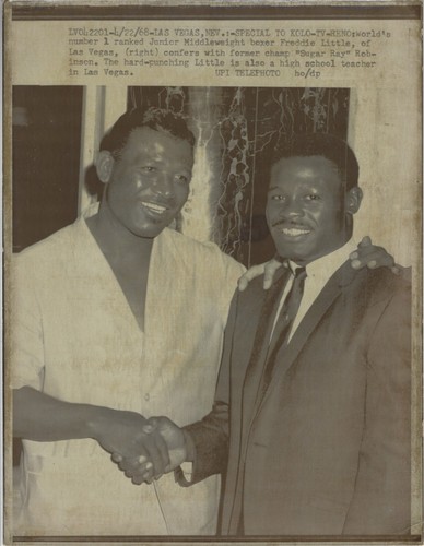 Original 1968 Sugar Ray Robinson Freddie Little Middleweights Type 3 Press Photo