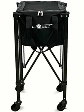 Morvat Heavy-Duty 165 Silver Tennis Ball Cart with Bag, 3 Balls & Carry Bag