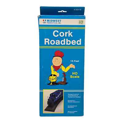 Midwest Products #3021 Flexible Cork Roadbed N Scale 15 Feet 5 Sections NOS