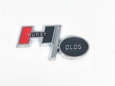 69-79 Cutlass Hurst Olds Console Shift Plate Emblem Small Red Metal Gm 22504971