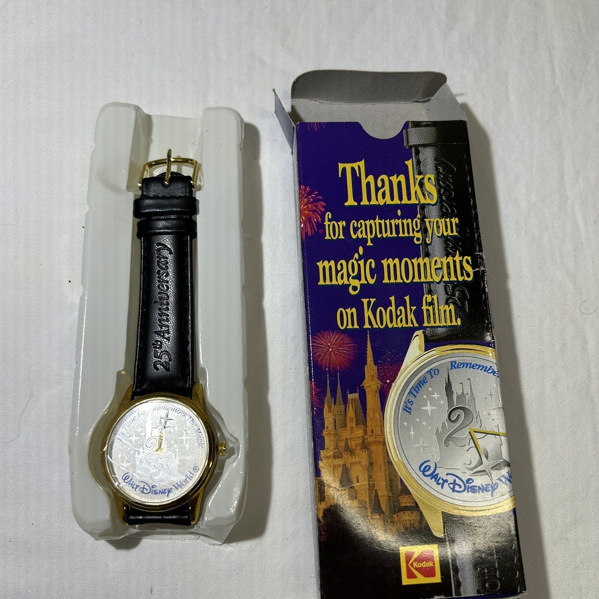 Vintage Walt Disney World 25th Anniversary Kodak Watch (read