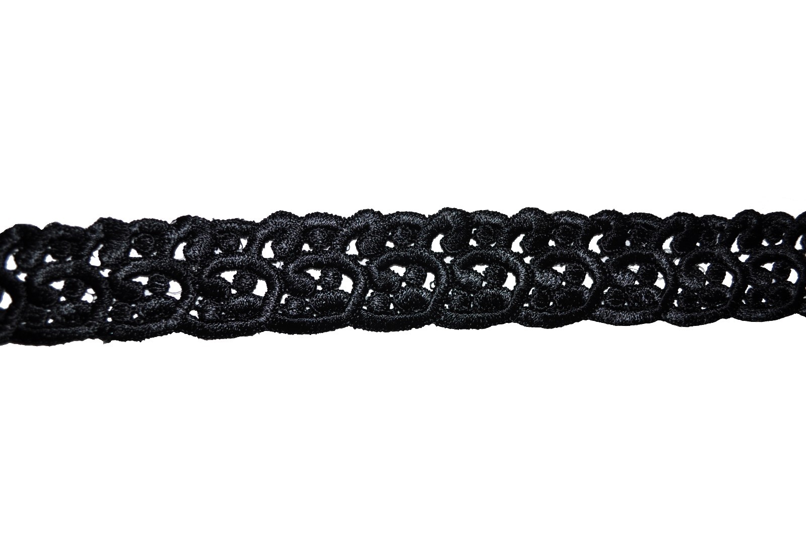 Unotrim 1.5" Black Abstract Design Venice Lace Trim Rayon Sewing Notions By Yard