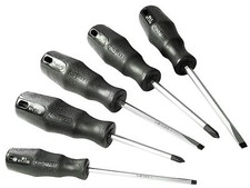 5-tlg. Schraubendreher Satz 4 - 5.5 - 6.5 mm PZ1 PZ2 Magnet Schraubenzieher