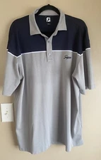 FootJoy TPC Sawgrass Mens XL Golf Polo Shirt Size Gray/Navy