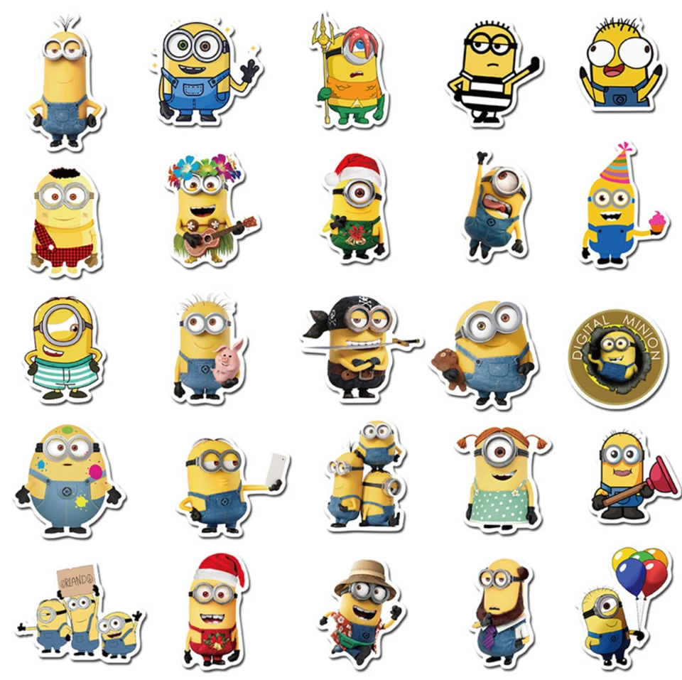 50pcs Minions Stickers CartoonVinyl Decal Kids Stickers Car Skateboard Laptop - image 2 of 4