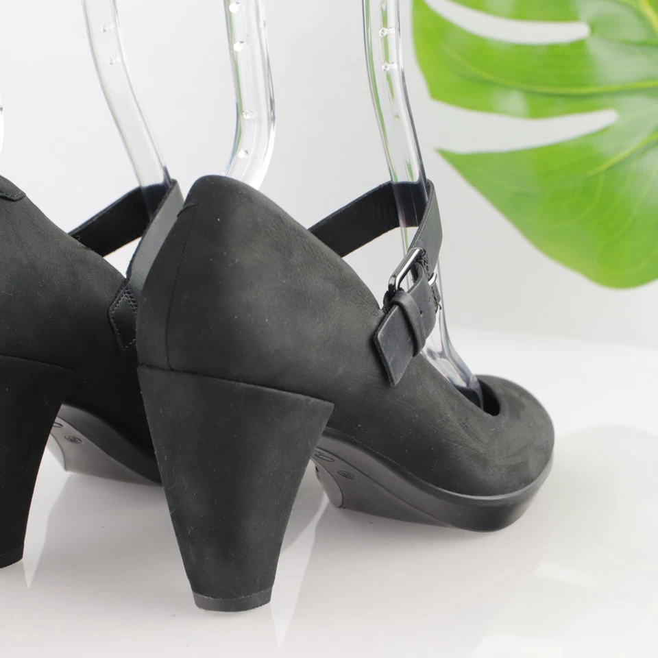 Туфли на каблуке женские Ecco формы 55 Plateau Mary Jane размер 39 8 черные нубук - Изображение 3 из 4