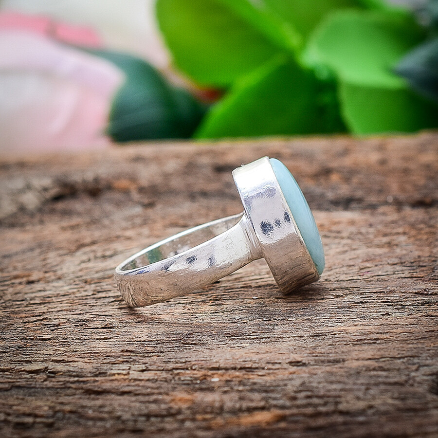 Anello regolabile Dominican Larimar, in argento Sterling 925 Anello regolabile Dominican Larimar, in argento Sterling 925