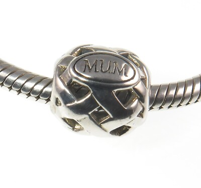 Chamilia 925 sterling silver MUM WOVEN charm bead mother's day