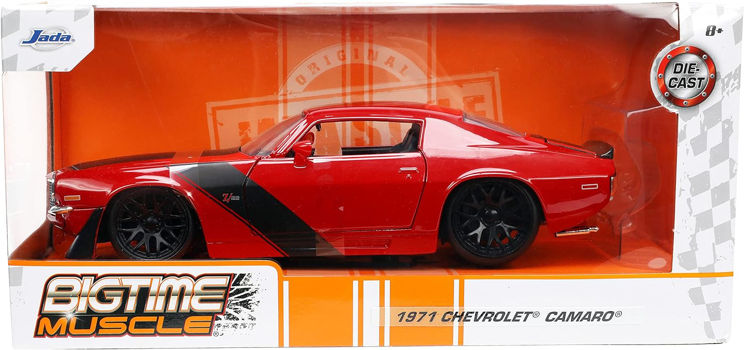 Jada Toys Big Time Muscle 124 1971 Chevy Camaro Z28 Diecast Car Red
