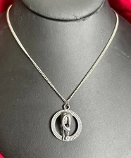 VINTAGE PEWTER HORSES ASS NECKLACE EQUESTRIAN NOVELTY GAG GIFT 1970’s RARE